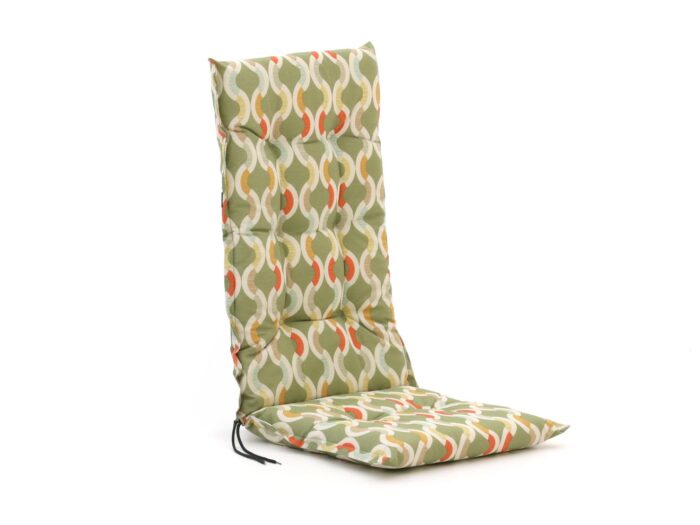 Madison tuinkussen hoge rug 123x50cm Laagste prijsgarantie! – Geel/Groen/Oranje