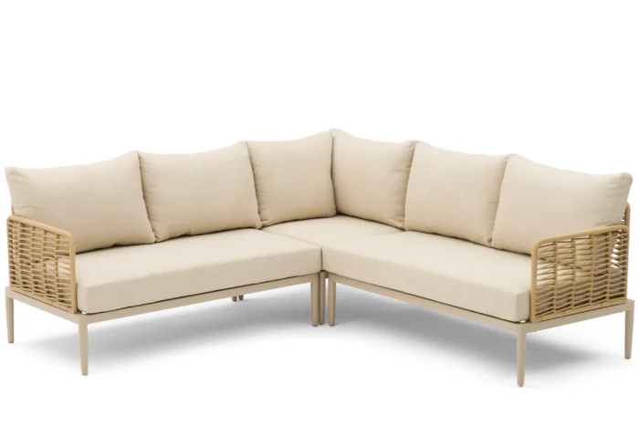Coco Ibiza hoek loungeset 3-delig - Taupe-naturel-bruin