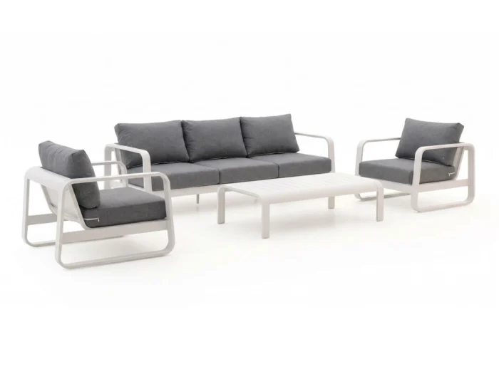 Forza Furniture Liri stoel-bank loungeset 4-delig - Wit