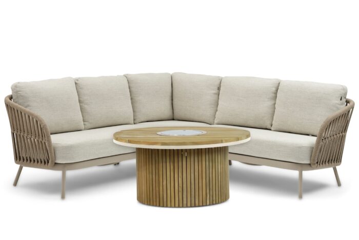 Coco Elara/Fire Nest 110 cm hoek loungeset 4-delig – Taupe-naturel-bruin
