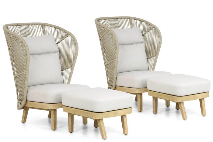 Coco Napoli bistroset 4-delig – Naturel teak