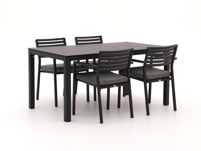 Bellagio tuinmeubelen Bellagio Rumo/La Fonte 160cm dining tuinset 5-delig stapelbaar Laagste prijsgarantie! – Grijs