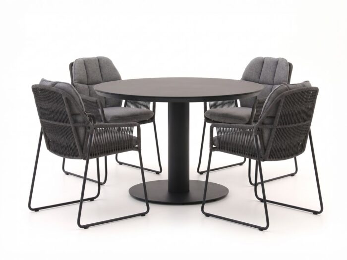 Tierra Outdoor Rivera/La Fonte ø120cm dining tuinset 5-delig Laagste prijsgarantie!