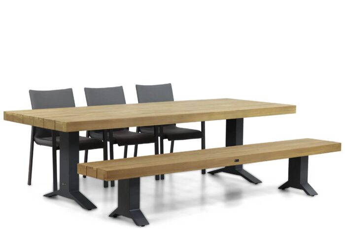 Lifestyle Garden Furniture Brandon/Superior 260 cm dining tuinset 5-delig – Grijs-antraciet
