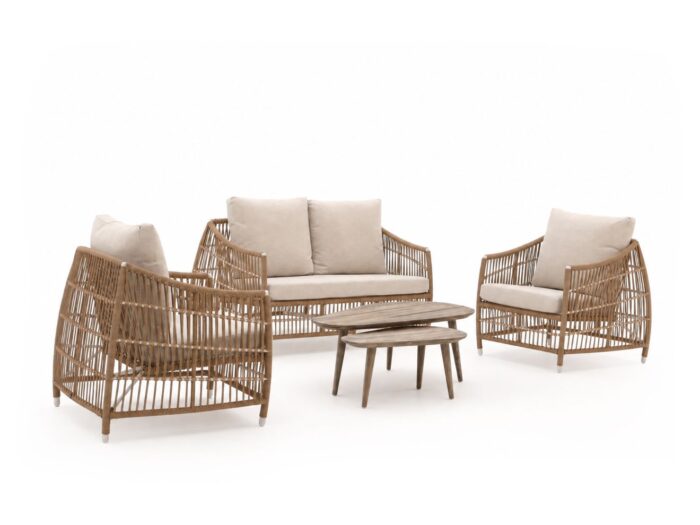 Manifesto Furniture + 10% kassakorting | Manifesto Ortello/ROUGH-K stoel-bank loungeset 5-delig 4-zits