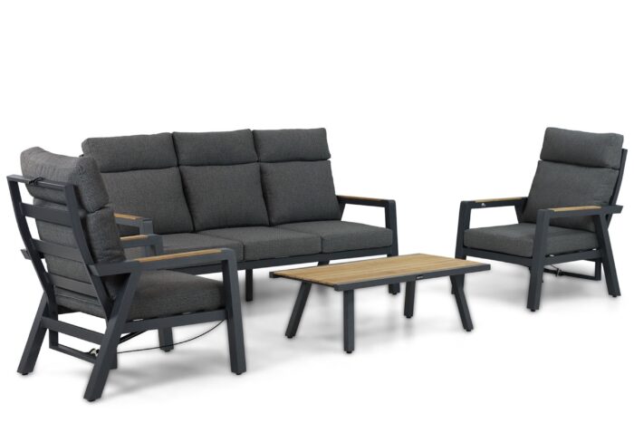 Lifestyle Garden Furniture Marseille stoel-bank loungeset 4-delig – Grijs-antraciet