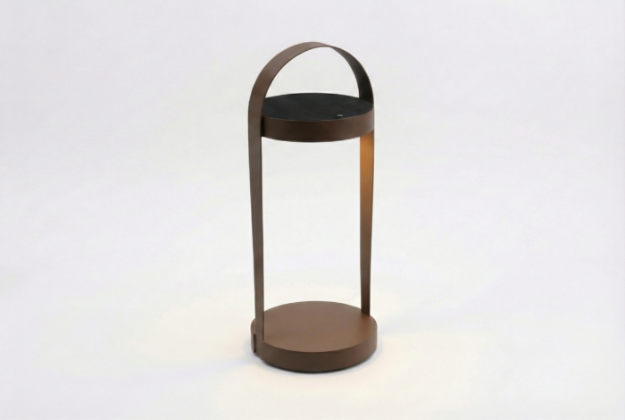 Cosilura floor lamp S espresso brown – Taupe-naturel-bruin