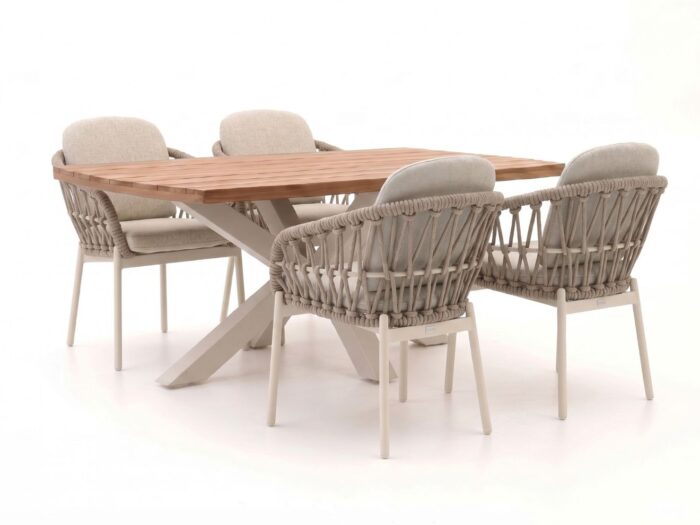 Bellagio tuinmeubelen Cupello/Induno Deens Ovaal 180cm dining tuinset 5-delig – Bruin