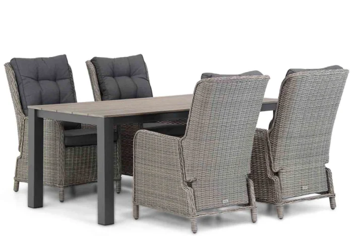 Garden Collections Kingston/Valley 180 cm dining tuinset 5-delig - Grijs-antraciet