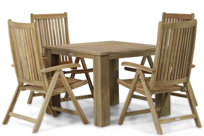 Garden Collections Canterbury/Brighton 100 cm dining tuinset 5-delig – Old teak greywash