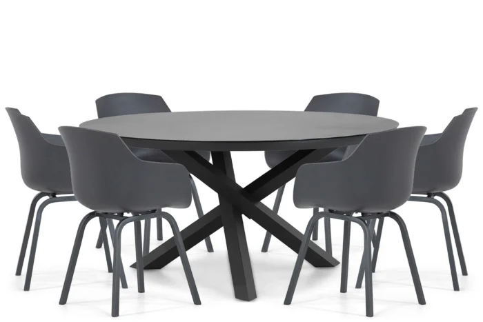Lifestyle Garden Furniture Salina/Livorno 150 cm dining tuinset 7-delig - Grijs-antraciet