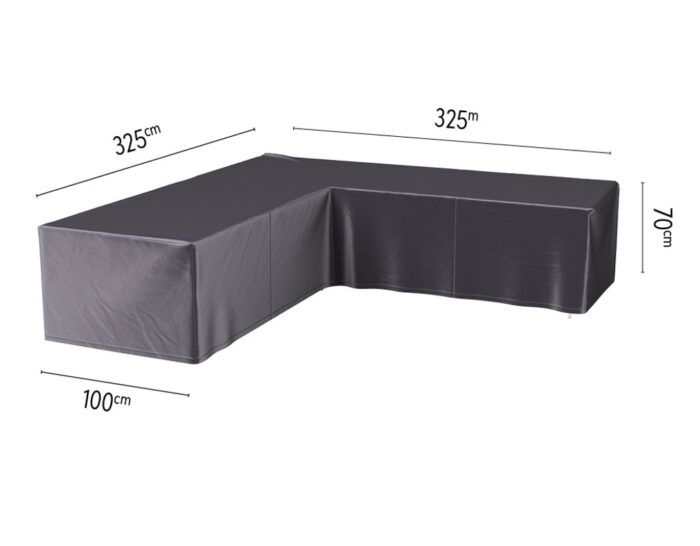 Aerocover Loungesethoes hoekset 325x325x100xh70 cm – zwart
