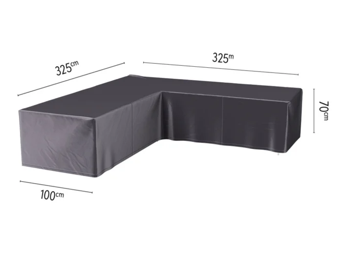 Aerocover Loungesethoes hoekset 325x325x100xh70 cm - zwart