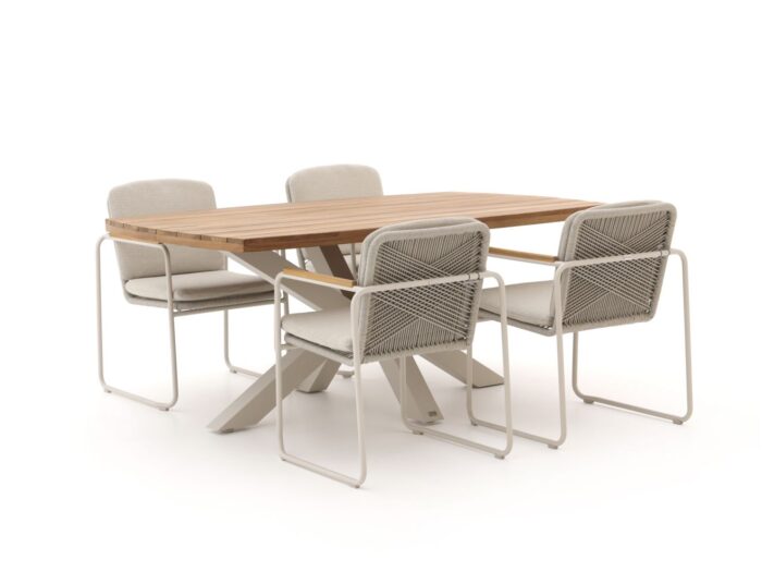 Bellagio tuinmeubelen Bellagio Sordio/Induno deens Ovaal 180cm dining tuinset 5-delig Laagste prijsgarantie! – Taupe