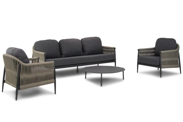 Coco Lucia/Pacific 100 cm stoel-bank loungeset 4-delig – Naturel teak