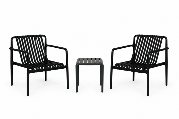 Domani Furniture Alba bistroset 3-delig – Grijs-antraciet
