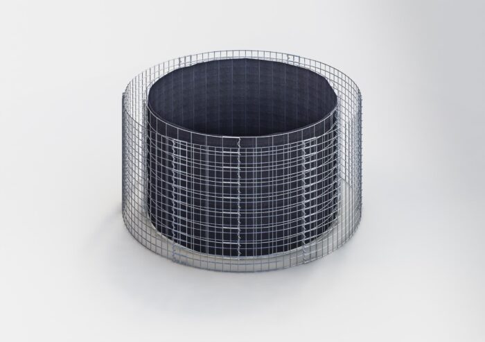 Gabiona Deutschland Rond verhoogd bed, buitendiameter 172 cm, hoogte 80 cm, maaswijdte 5 x 10 cm, wanddikte 15 cm