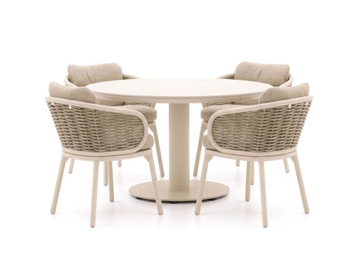 Apple Bee Pine Key/Melville ø 140cm dining tuinset 5-delig Laagste prijsgarantie! – Grijs