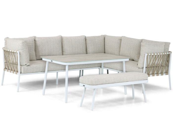 Lifestyle Garden Furniture Boretti dining loungeset 4-delig – Wit