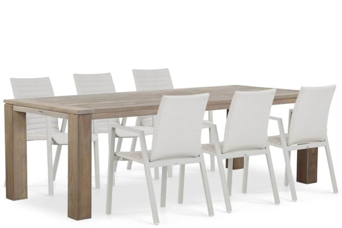Osmen Joliet/Brighton 240 cm dining tuinset 7-delig – Taupe-naturel-bruin