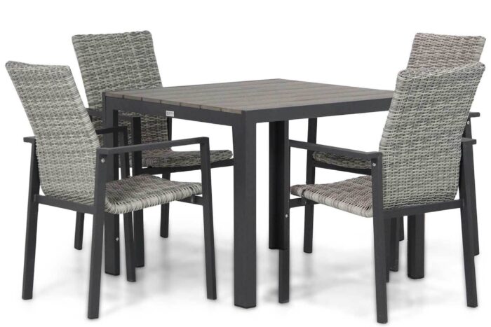 Lifestyle Garden Furniture Upton/Young 92 cm dining tuinset 5-delig – Grijs-antraciet