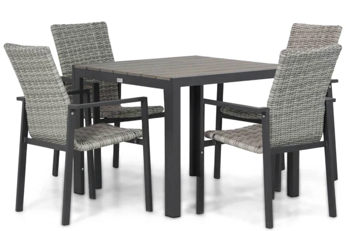 Lifestyle Garden Furniture Upton/Young 92 cm dining tuinset 5-delig - Grijs-antraciet