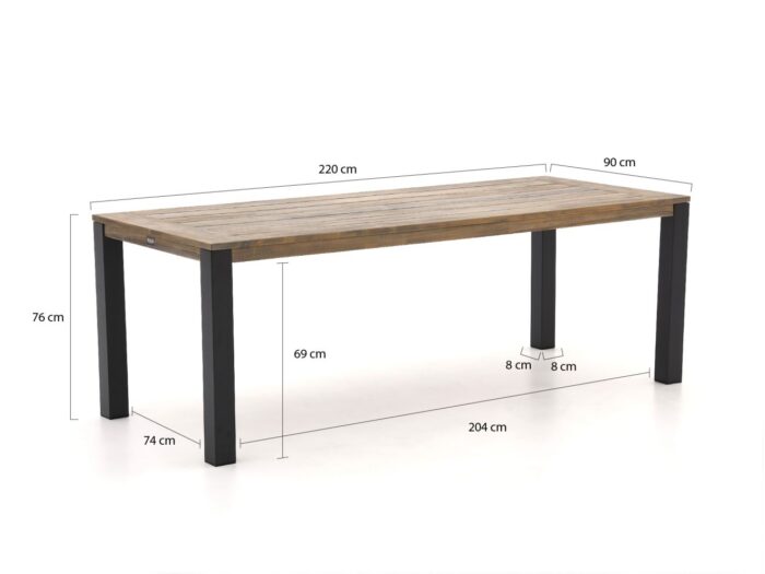 Tierra Outdoor Liv/ROUGH-S 220cm dining tuinset 7-delig stapelbaar