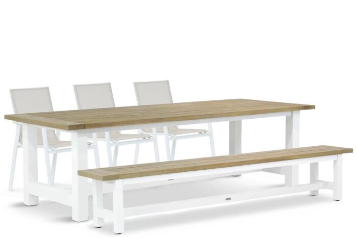 Lifestyle Garden Furniture Fiora/Los Angeles 260 cm dining tuinset 5-delig – Wit