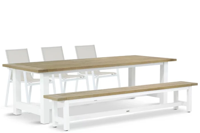 Lifestyle Garden Furniture Fiora/Los Angeles 260 cm dining tuinset 5-delig - Wit