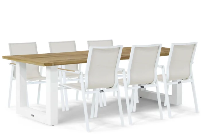 Lifestyle Garden Furniture Fiora/Talai 240 cm dining tuinset 7-delig - Wit