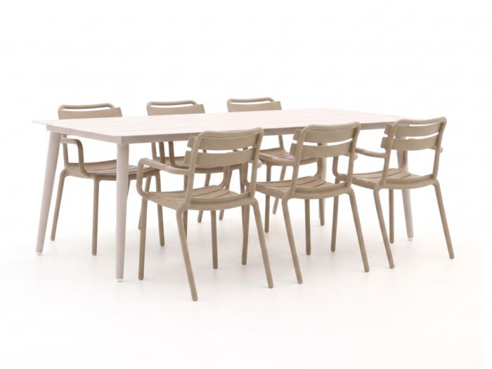 Forza Furniture Vico/Sora 220cm dining tuinset 7-delig stapelbaar
