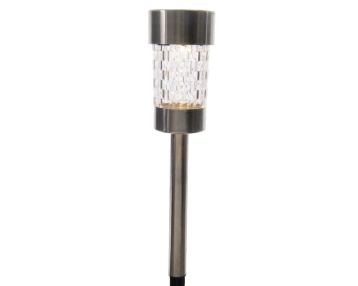 Lumineo LED solar tuinverl. rvs 26 cm-1l – grijs;wit