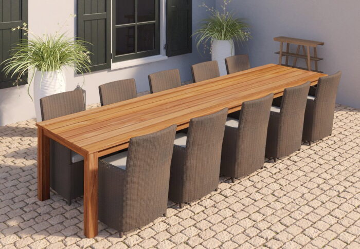 Tuindeco Tuintafel Rustiek teak 400 cm (met extra middenpoot) – hout