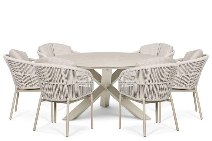 Lifestyle Garden Furniture Monaco/Xento 150 cm dining tuinset 7-delig - Zand/Beige