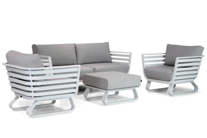 Santika Furniture Sovita stoel-bank loungeset 5-delig – Wit