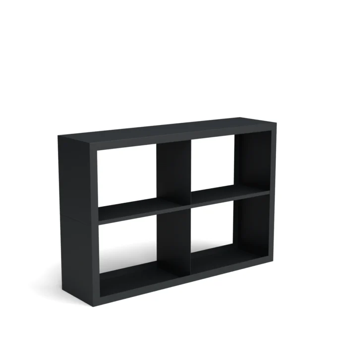 Geroba Beltza zwarte houtopslag onderverdeling 4 vakken 1500x385x1000 mm - zwart
