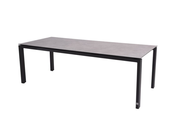 4so Goa tafelframe Antracite met HPL tafelblad Light Grey 220 x 95 cm – grijs