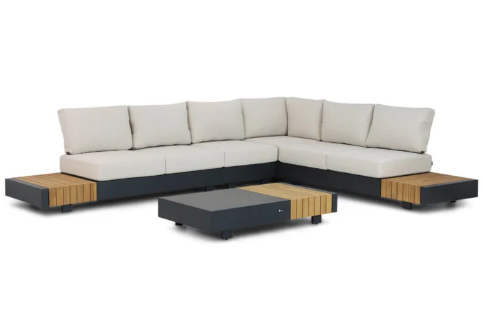 Santika Furniture Misaki hoek loungeset 5-delig - Grijs-antraciet
