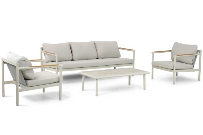 Lifestyle Garden Furniture Norte stoel-bank loungeset 4-delig – Taupe-naturel-bruin