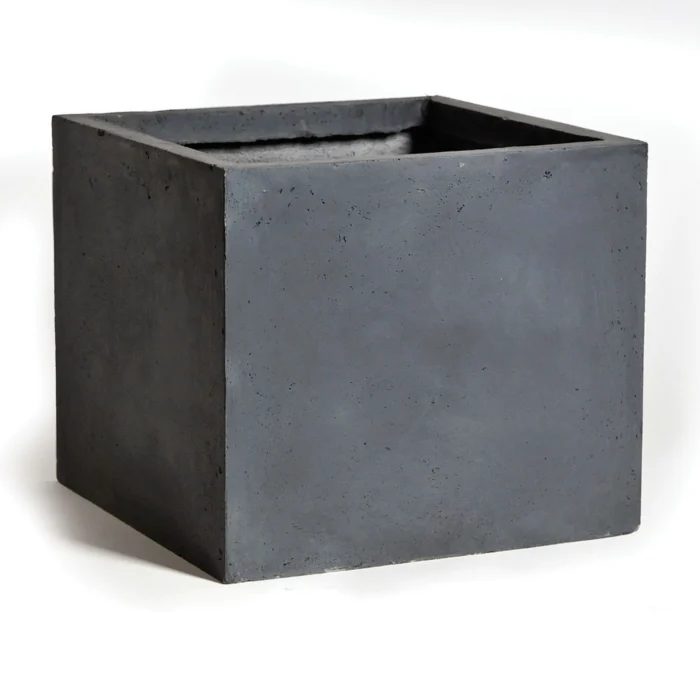Mcollections Bloembak Kubus lood 23 x 23 cm Mc light Fiberclay clayfibre - grijs