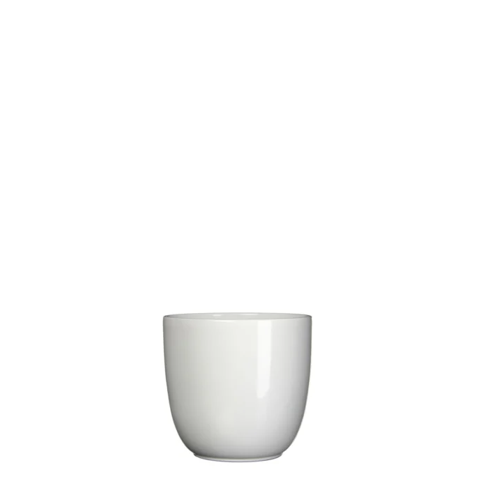 Mica decorations Bloempot Pot rond es/9 tusca 9 x 10 cm wit Mica
