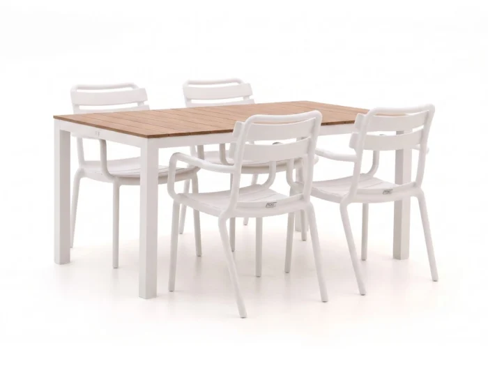Forza Furniture Vico/Fidenza 160cm dining tuinset 5-delig stapelbaar