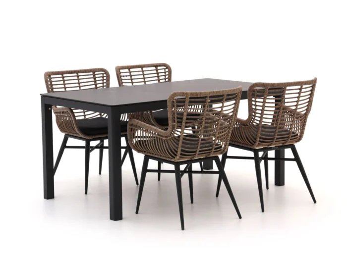 Intenso Furniture Asti/La Fonte 160cm dining tuinset 5-delig - Grijs