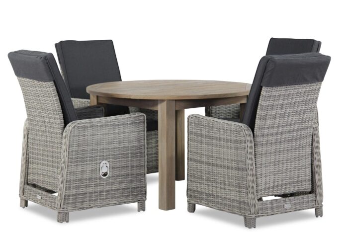 Garden Collections Bello/Brighton 120 cm dining set 5-delig – Grijs-antraciet