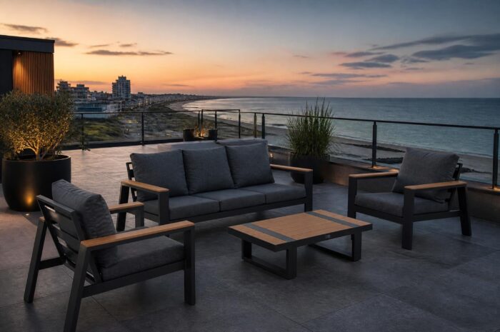 Lifestyle Garden Furniture Marietta stoel-bank loungeset 4-delig – Grijs-antraciet