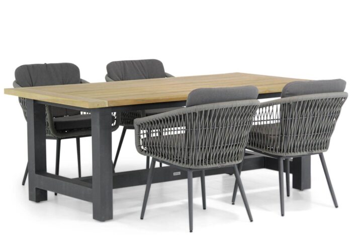 Lifestyle Garden Furniture Western/San Francisco 200 cm dining tuinset 5-delig – Grijs-antraciet