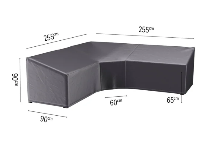 Aerocover Hoes loungeset hoek hoge rugleuning 255 x 255 x 90 x 65 tot 90 cm - grijs