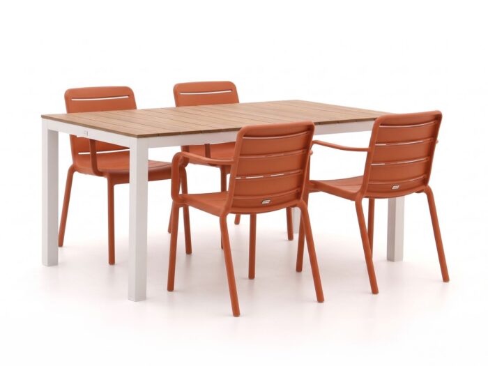 Forza Furniture Forza Narni/Fidenza 160cm dining tuinset 5-delig stapelbaar Laagste prijsgarantie!