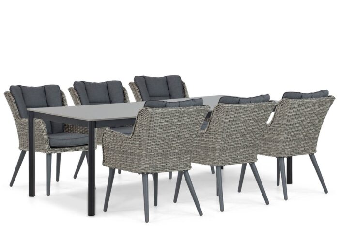 Garden Collections Boston/Como 220 cm dining tuinset 7-delig – Grijs-antraciet