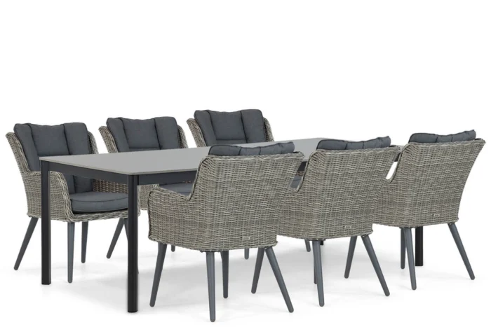 Garden Collections Boston/Como 220 cm dining tuinset 7-delig - Grijs-antraciet